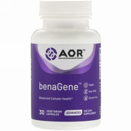 Advanced Orthomolecular Research AOR, BenaGene（ベナジーン）、植物性カプセル30粒
