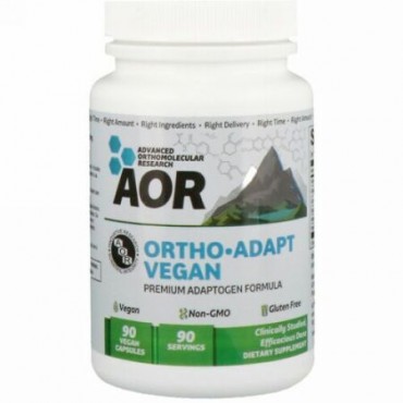 Advanced Orthomolecular Research AOR, オーソ アダプト ビーガン、ビーガンカプセル90個 (Discontinued Item)
