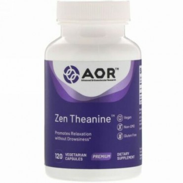 Advanced Orthomolecular Research AOR, Zen Theanine（ゼンチアニン）、植物性カプセル120粒 (Discontinued Item)