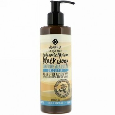 Alaffia, Liquid African Black Soap, Unscented, 8.0 fl oz (236 ml) (Discontinued Item)