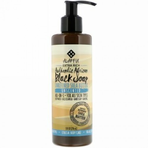Alaffia, Liquid African Black Soap, Unscented, 8.0 fl oz (236 ml) (Discontinued Item)