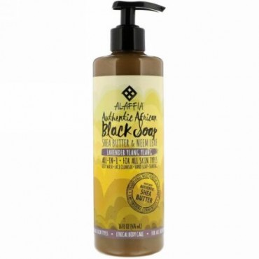 Alaffia, Authentic African Black Soap, Lavender Ylany Ylang, 16 fl oz (476 ml)