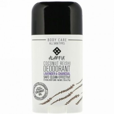 Alaffia, Coconut Reishi, Deodorant, Lavender & Charcoal, 2.65 oz (75 g) (Discontinued Item)