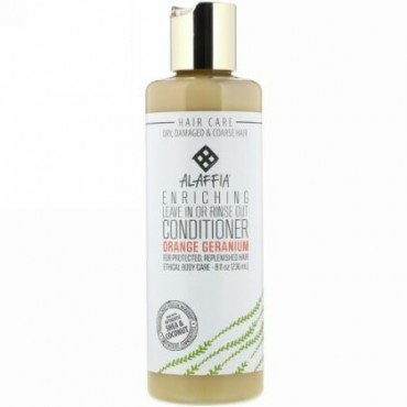 Alaffia, Enriching Leave In or Rinse Out Conditioner, Orange Geranium, 8.0 fl oz (236 ml) (Discontinued Item)