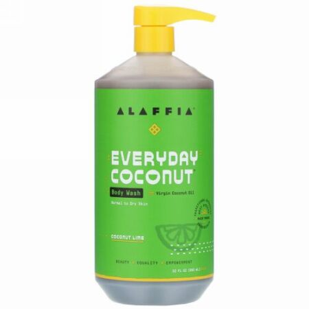 Alaffia, Everyday Coconut, Body Wash, Normal to Dry Skin, Coconut Lime, 32 fl oz (950 ml)