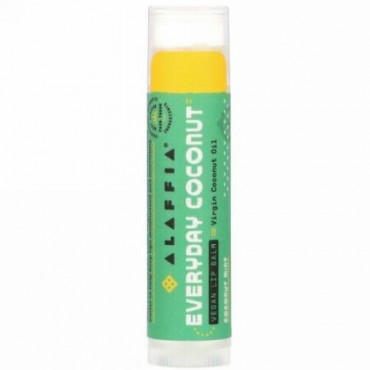 Alaffia, エブリデイココナッツ、ビーガンリップバーム、ココナッツミント、4.25g（0.15oz）