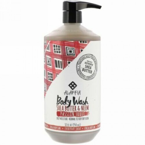 Alaffia, モイスチャライジング ボディーウォッシュ、パッションフルーツ、32 fl oz (950 ml)