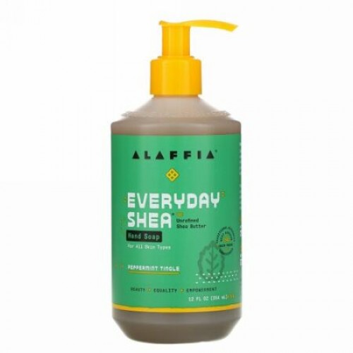 Alaffia, ハンドソープ、 ペパーミントティングル、 12 fl oz (354 ml)
