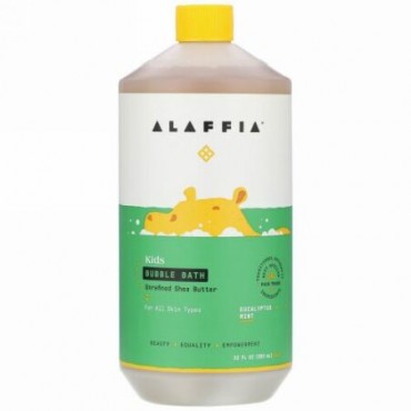 Alaffia, 子ども用バブルバス、ユーカリミント、950ml（32液量オンス）