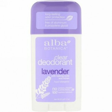 Alba Botanica, Clear Enzyme Deodorant Stick, ラベンダー, 2オンス (57 g) (Discontinued Item)