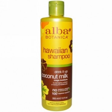 Alba Botanica, ドリンクイットアップ ココナッツミルクシャンプー（Drink it Up Coconut Milk Shampoo）, 12液量オンス（355 ml）