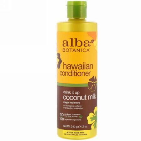 Alba Botanica, ハワイアンコンディショナー、Drink It Up （ドリンクイットアップ）ココナッツミルク、340g（12oz）