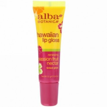 Alba Botanica, パッションフルーツネクター クリア・リップグロス、0.42 oz (12 g) (Discontinued Item)