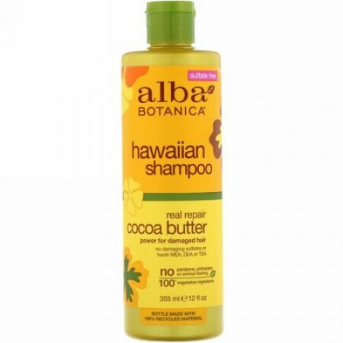 Alba Botanica, Hawaiian Shampoo, Real Repair Cocoa Butter, 12 fl oz (355 ml) (Discontinued Item)