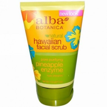 Alba Botanica, ナチュラル ハワイアン フェイシャル スクラブ, パイナップル酵素, 4 oz (113 g) (Discontinued Item)