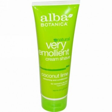 Alba Botanica, ベリー・エモリエント・シェイビングクリーム、ココナッツ・ライム、8オンス（227 g） (Discontinued Item)