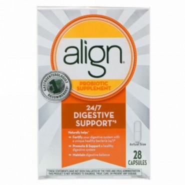 Align Probiotics, 24/7消化サポート、プロバイオティックサプリ、カプセル28粒 (Discontinued Item)