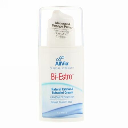 AllVia, バイエストロ, ナチュラルエストラジオール & エストラジオールクリーム, 無香料, 113.4g（4 oz）