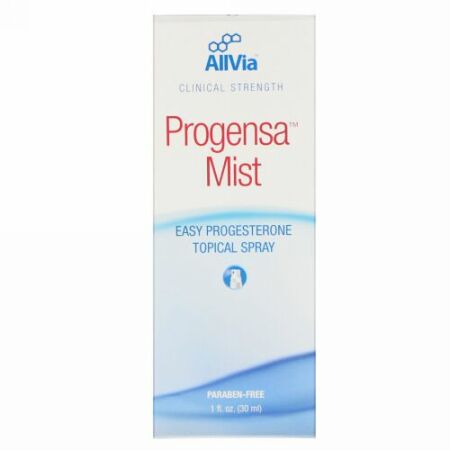 AllVia, Progensa Mist, Easy Progesterone Topical Spray, 1 fl oz (30 ml) (Discontinued Item)
