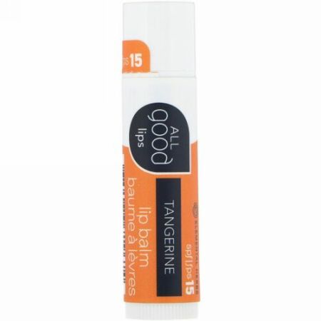 All Good Products, オールグッドリップス、リップバーム、SPF 15、タンジェリン、4.25 g (Discontinued Item)