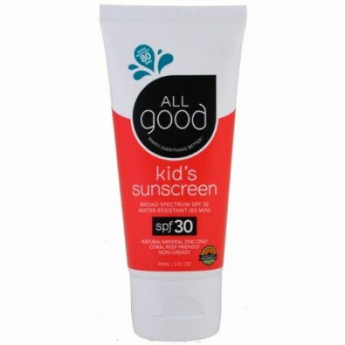 All Good Products, キッズ・サンスクリーン、SPF 30、3液量オンス (89 ml) (Discontinued Item)