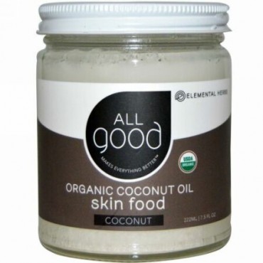 All Good Products, オーガニックココナッツオイル、スキンフード、ココナッツ、7.5液量オンス（222 ml） (Discontinued Item)