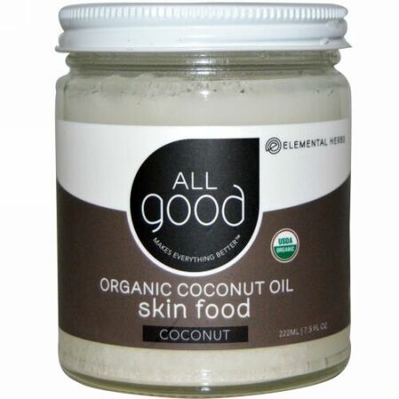 All Good Products, オーガニックココナッツオイル、スキンフード、ココナッツ、7.5液量オンス（222 ml） (Discontinued Item)