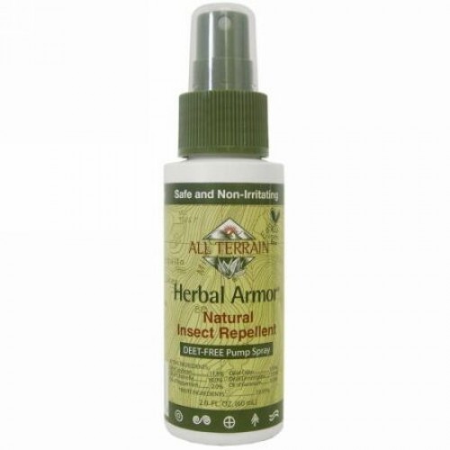 All Terrain, ハーブ・アロマ、ディートフリー虫除けポンプスプレー、2.0 fl oz (60 ml)