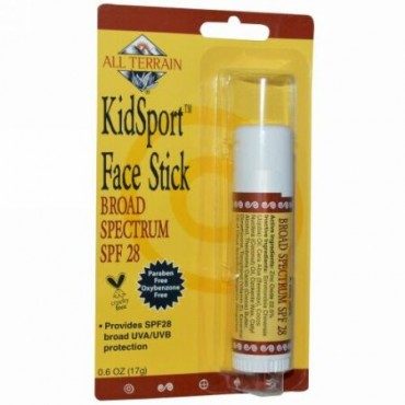 All Terrain, キッドスポーツフェイススティック、SPF 28、0.6オンス（17 g） (Discontinued Item)