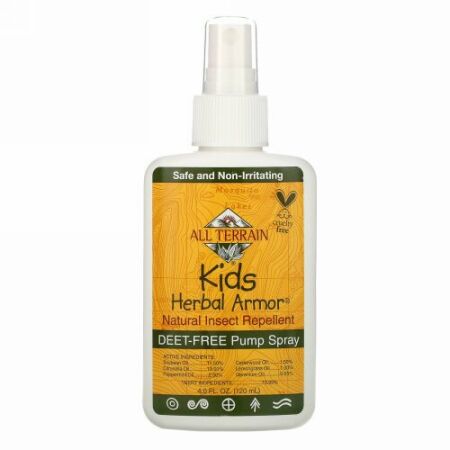 All Terrain, キッズハーバルアーマー（Kids Herbal Armor）, 天然昆虫駆除剤, 4液量オンス (120 ml)