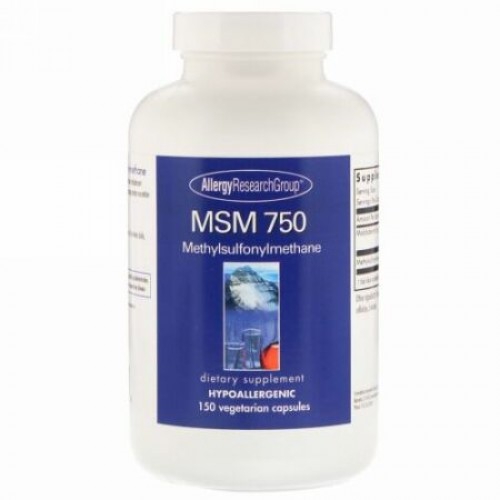 Allergy Research Group, MSM 750、150ベジタリアンカプセル (Discontinued Item)