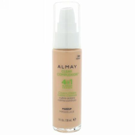 Almay, クリアコンプレクションメイクアップ、300 ネイキッド、1 fl oz (30 ml) (Discontinued Item)