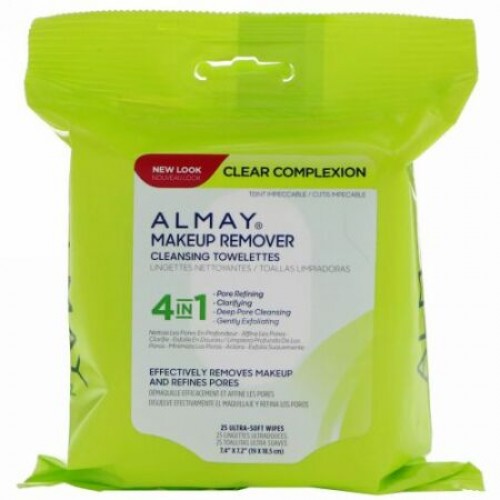 Almay, クリアーコンプレッション・メイクリムーバークレンジングタオレット、ウルトラソフト25枚 (Discontinued Item)
