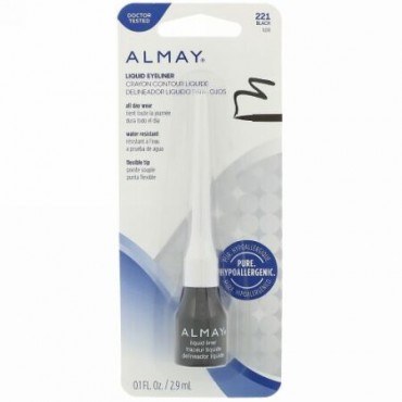 Almay, リキッドアイライナー、221、ブラック、0.1 fl oz (2.9 ml) (Discontinued Item)