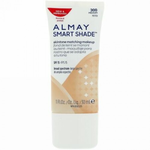 Almay, スマートシェード、スキントーンマッチングメイクアップ、SPF 15、300 ふつうの肌色、1 fl oz (30 ml) (Discontinued Item)