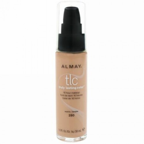 Almay, トゥルーラスティング・カラーメイクアップ、280 Warm（あたたかい肌色）、1.0 fl oz (30 ml) (Discontinued Item)