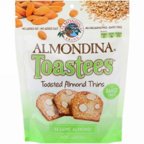Almondina, Toastees, Sesame Almond, 5.25 oz (Discontinued Item)