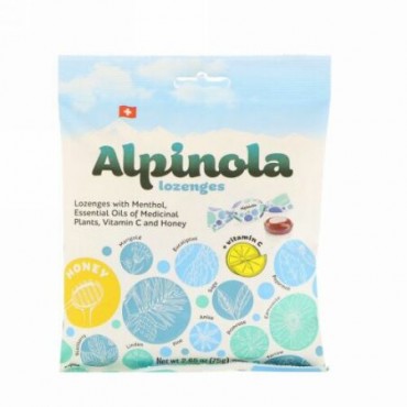 Alpinola, Lozenges with Menthol, Essential Oils and Vitamin C, Honey, 2.65 oz (75 g) (Discontinued Item)