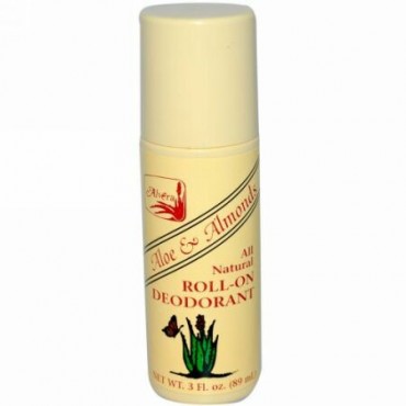 Alvera, アロエ&アーモンド、ロールオン デオドラント、3 fl oz (89 ml) (Discontinued Item)