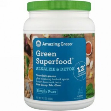 Amazing Grass, Green Superfood（グリーンスーパーフード）、phバランス＆デトックス、800g（28.2オンス）