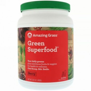 Amazing Grass, Green Superfood（グリーンスーパーフード）、ベリー、800g（28.2オンス）