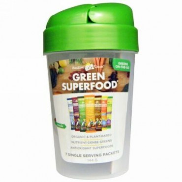 Amazing Grass, Green Superfood Shaker Cup and 7 Flavors of Green Superfood、1 - 20 oz Cup、7袋、各7 g (Discontinued Item)