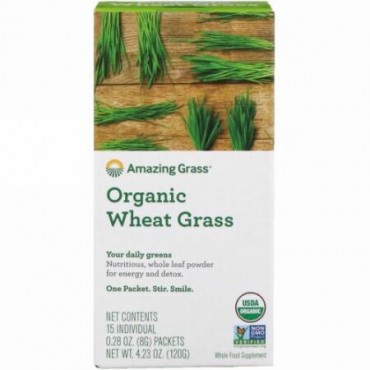 Amazing Grass, オーガニックカモジグサ、15個別パケット、 各0.28オンス (8 g)