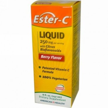 American Health, Ester-C Liquid with Citrus Bioflavonoids, Berry Flavor, 250 mg, 8 fl oz (237 ml)