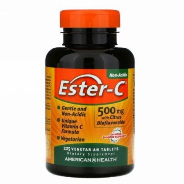 American Health, シトラスフラボノイド配合Ester-C（エスターC）、500mg、植物性タブレット225粒