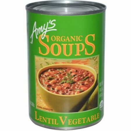 Amy's, オーガニックスープ, レンズ・ベジタブル, 14.5 oz (411 g) (Discontinued Item)
