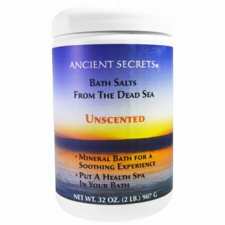 Ancient Secrets, 死海の塩のバスソルト、無香料、2 lbs (907 g) (Discontinued Item)
