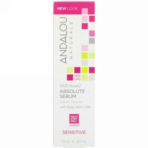 Andalou Naturals, 完全無欠の美容液, 薔薇1,000個, 繊細肌, 1液量オンス（30 ml）