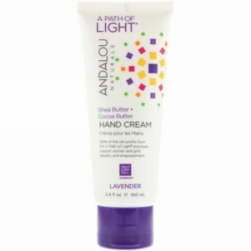Andalou Naturals, フォース・オブ・ネーチャー、ハンドクリーム、ラベンダーシア、3.4オンス (100 ml)
