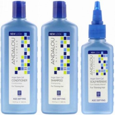 Andalou Naturals, アルガン幹細胞, 薄毛システム, 年齢に挑戦, 3個セット